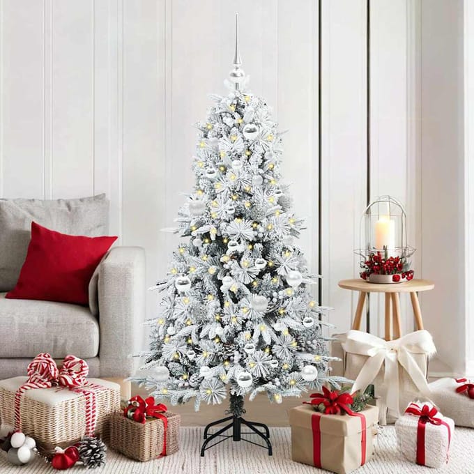 vidaXL - Kunstmatige - Hinged - Kerstboom - met - 150 - LED - Wit - 150 - cm - PE - en - PVC