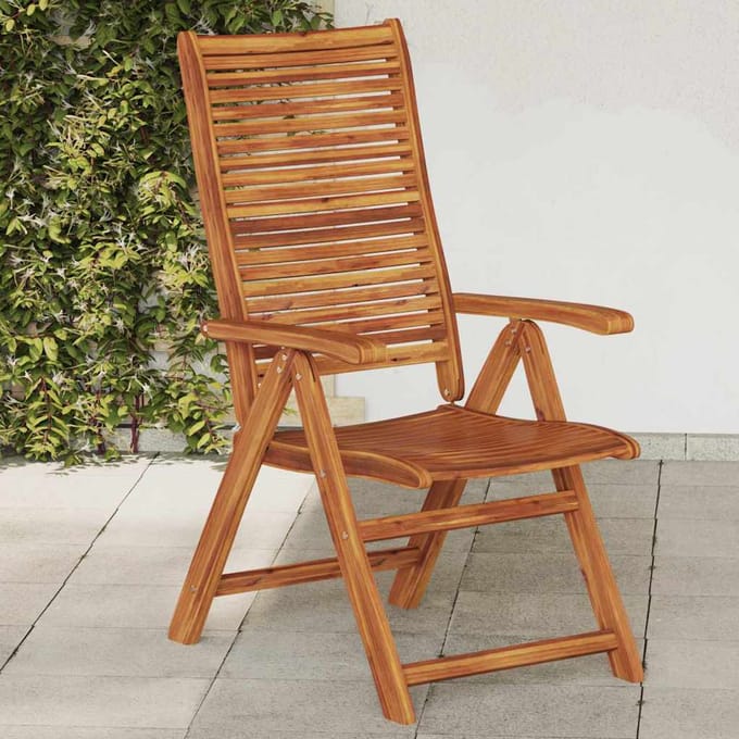 vidaXL - Verstelbare - klapstoelen, - 2 - stuks, - gemaakt - van - massief - acaciahout.