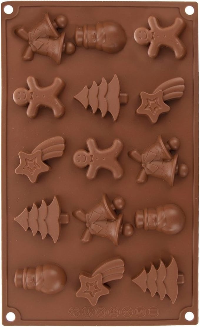 Koekjesvorm Silicone Oranje Kerst SILLINIE - Bakvorm voor Koekjes