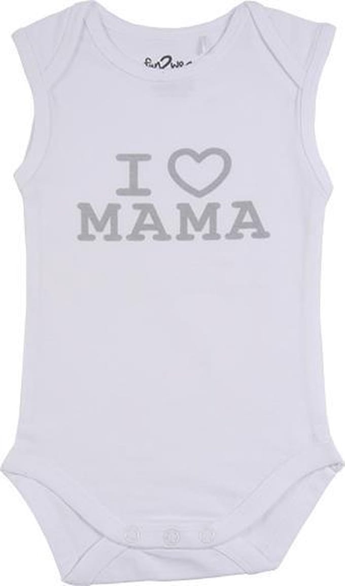 Fun2Wear Romper Love Mama white maat 74