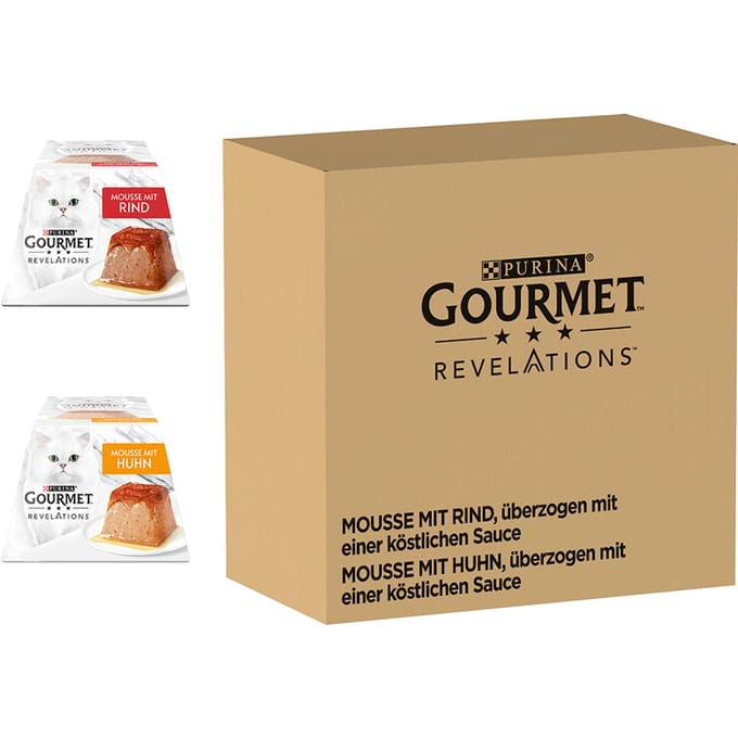 Gourmet Revelations Mousse - Kattenvoer Natvoer - Kip & Rund - 48 x 57 g