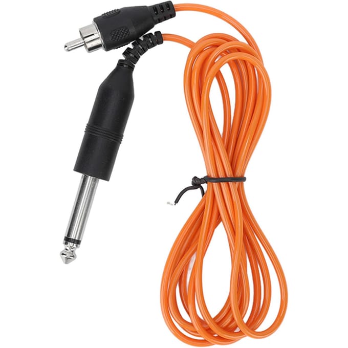 Tattoo Clip Cord Siliconen Tattoo Clip Kabel Tattoo Machine Stroomkabel met Rechte RCA Interface Kabels Orange
