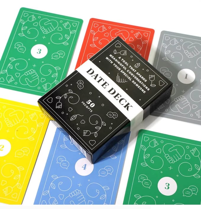 Date Deck – 50 Conversation Starter Cards for Couples | Deep Questions & Relationship Card Game