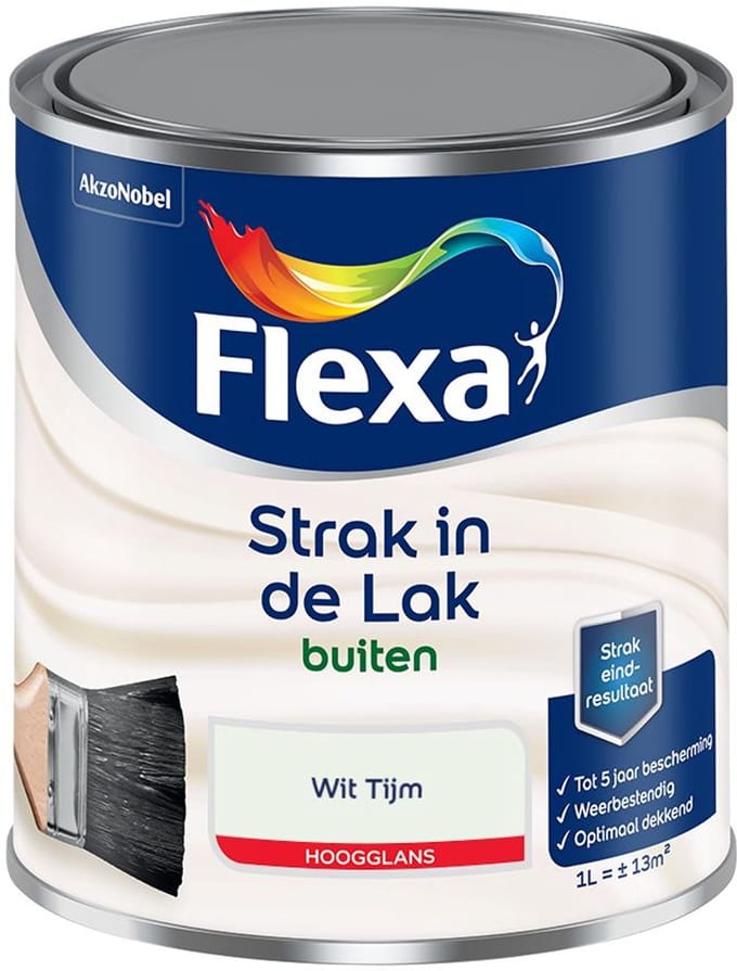 Flexa - Strak In De Lak Buitenlak Hoogglans - Wit Tijm - Mengverf - 1 L