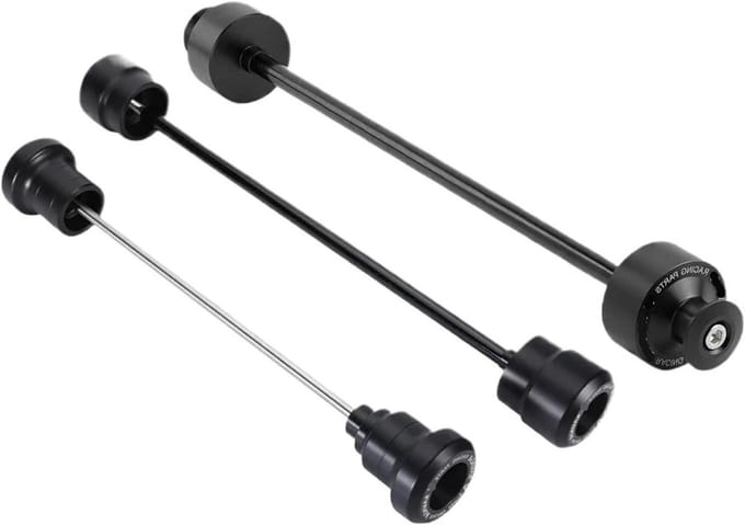 Achteras Vork Wiel - Botsing Slider - Motoronderhoud - CNC Aluminium - Set A - Zwart