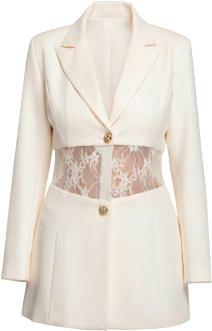 OMBRE Blazer - Slim Fit - Lange Mouw - Knopen Beige M
