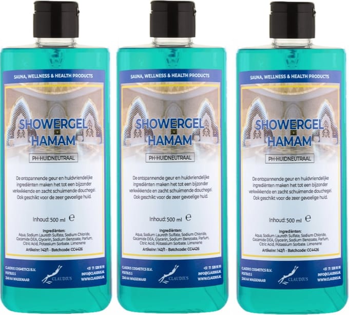 Douchegel Hamam 500 ml - met klepdop - set van 3 stuks - Showergel