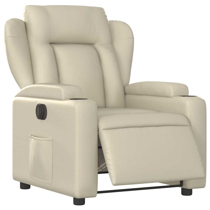 vidaXL - Fauteuil - elektrisch - verstelbaar - kunstleer - crèmekleurig