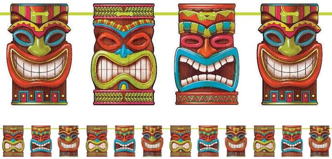 Tiki Time slinger - op een satijnen lint