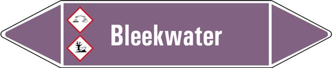 Bleekwater leidingmarkering op vel - basen 252 x 52 mm - 3 per vel