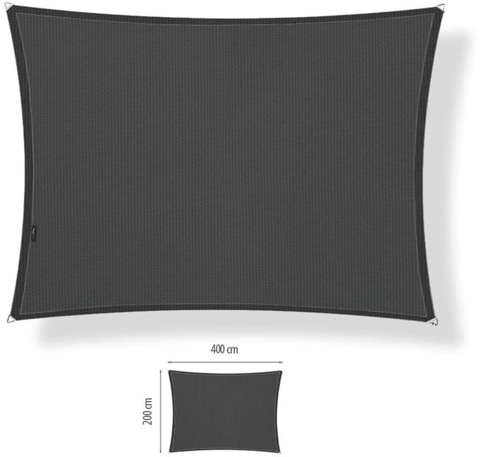 Shadow Comfort - schaduwdoek rechthoek - 200 x 400 cm - Carbon Black