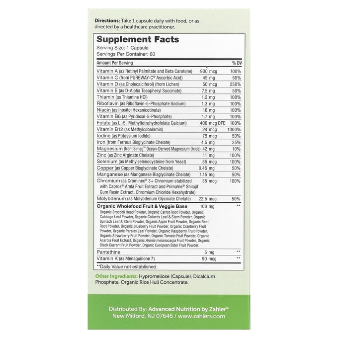 Zahler, One Daily, Multivitamine Quotidienne, 60 Capsules