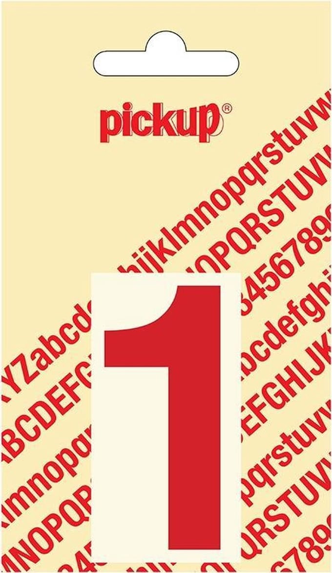 Pickup plakcijfer Helvetica 60 mm - rood 1
