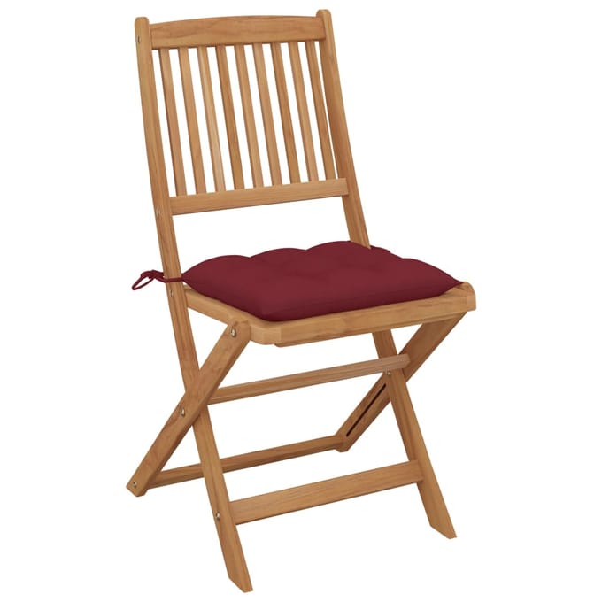 vidaXL - Inklapbare - stoelen - 8 - st - met - kussens - massief - acaciahout