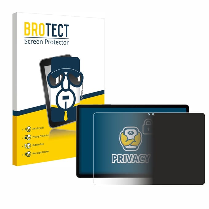 BROTECT - privacy screenprotector voor Samsung Galaxy Tab S9 FE+ - Folie Beschermfolie Blauwlichtfilter