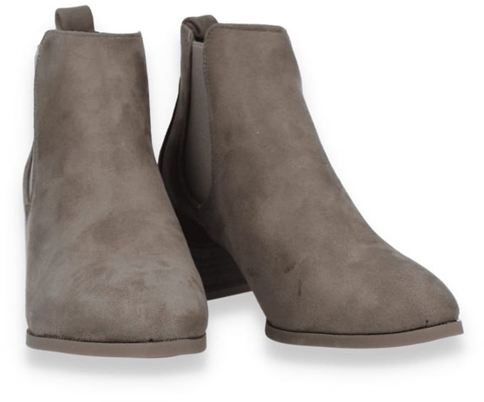 Mode-mania Dames Enkellaars | Taupe | Maat: 37
