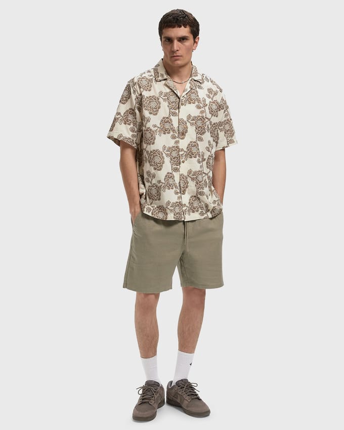 Lesley Flower Jacquard SS Shirt