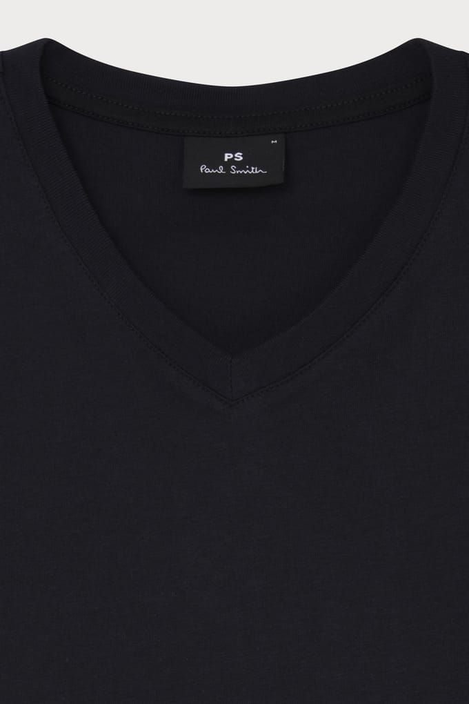 Paul Smith Mens Ss Vn Tshirt Zebra Badge Very Dark Navy Taglia: S | Magliette basic Outlet | Uomo | Blu