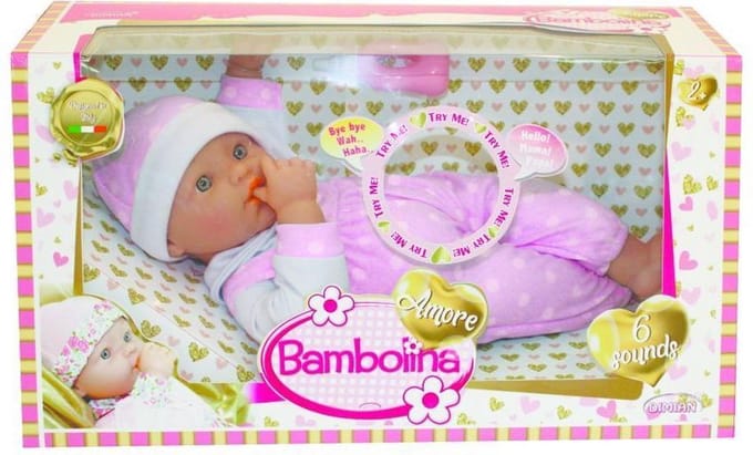 Pop met papfles en babygeluidjes - Amore - 36 cm.