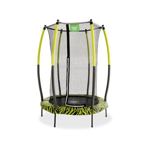 EXIT Tiggy Trampoline ø140cm - met Veiligheidsnet - Rond - Kindertrampoline - Zwart/groen