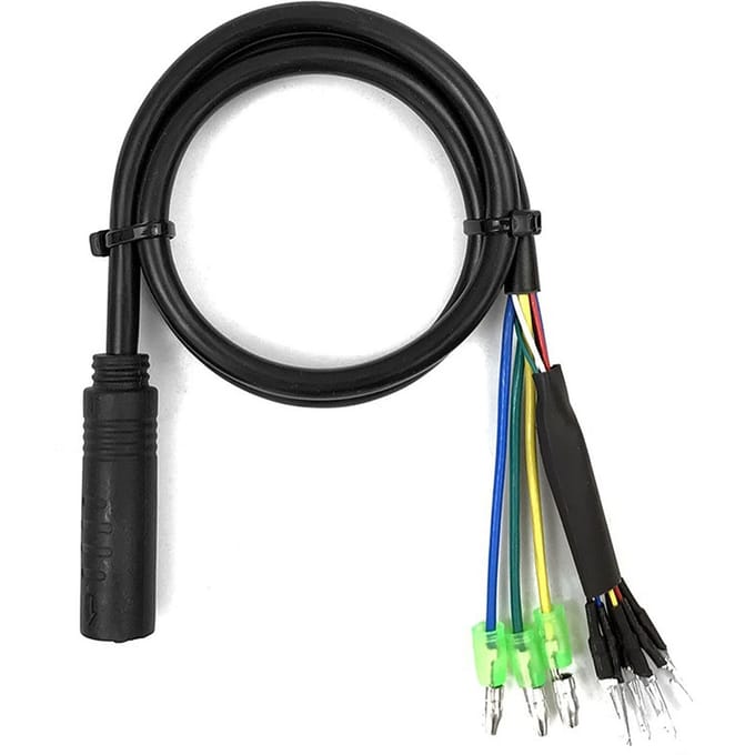 Câble adaptateur de moteur de conversion de vélo en vélo électrique avec connecteur femelle, capteur Hall à 6 broches et 130 black