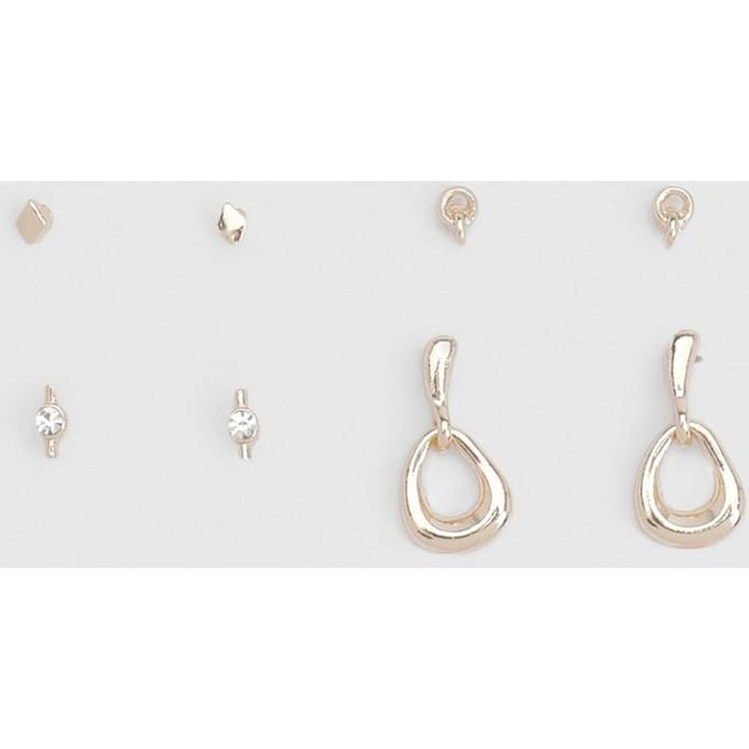 boohoo Dames Abstract Oorbellen Set Van 4 | Goud
