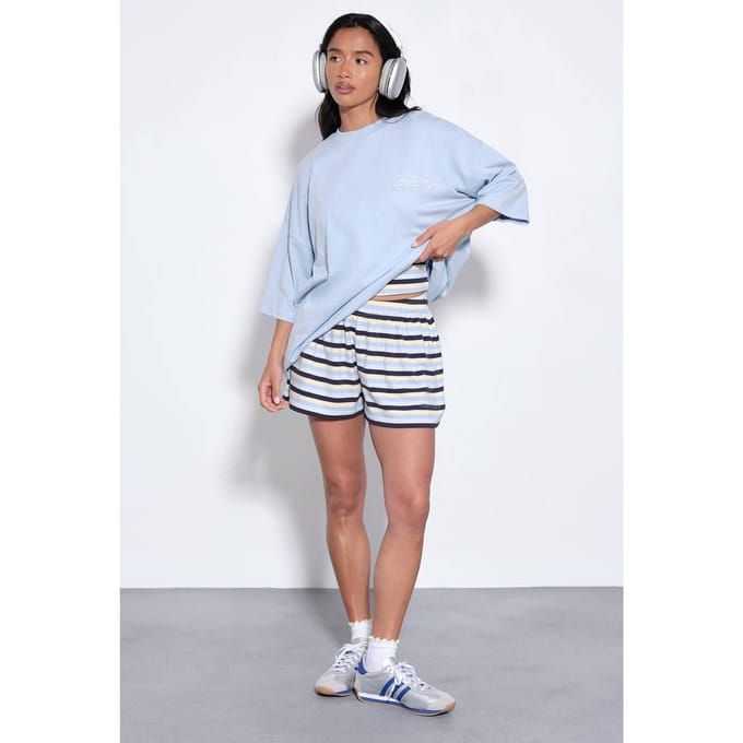 Dames Dsgn Studio Wellness Club Oversized T-shirt | Light Blue | Maat: Small