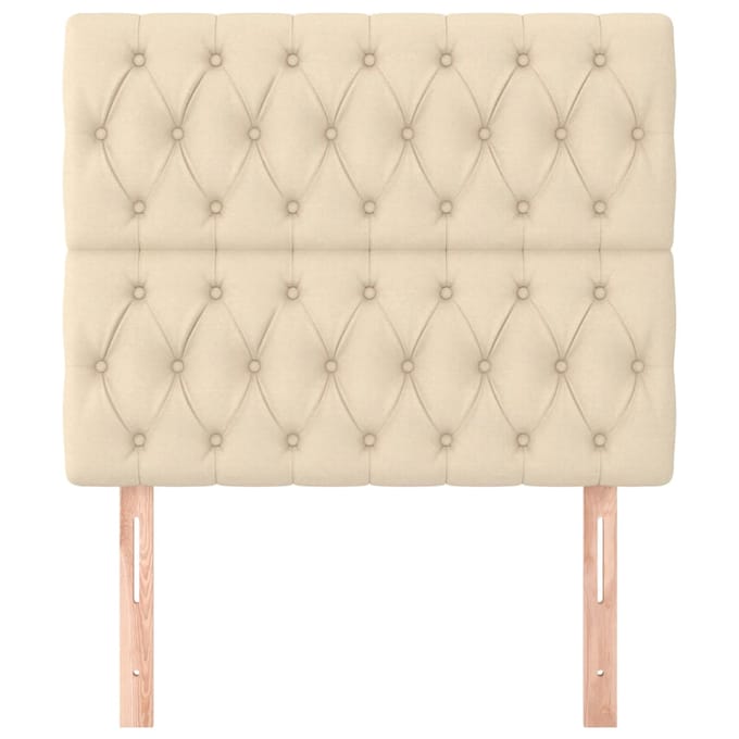 vidaXL - Hoofdbord - crème - 90x7x118/128 - cm - stof