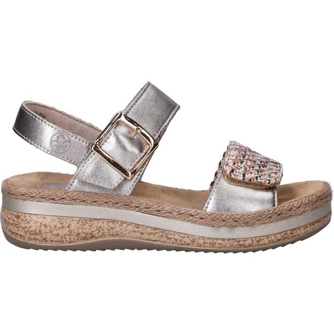 Rieker Sandalen Plat Sandalen Plat - goudkleur - Maat 37