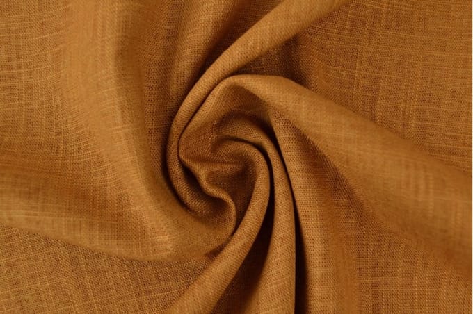 Linnen viscose stof - Donker okergeel - 1 meter - Per meter - 150cm breed