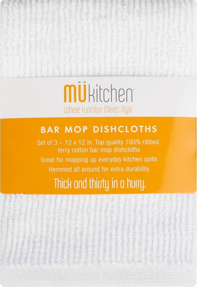 MUkitchen Bar Mop Afwasmachine, Wit, Set van 3