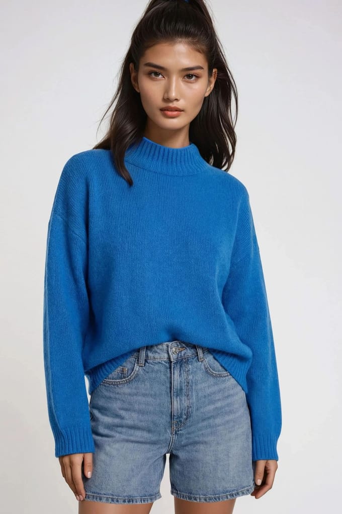Relaxed Fit Crew Neck Dikke Gebreide Trui