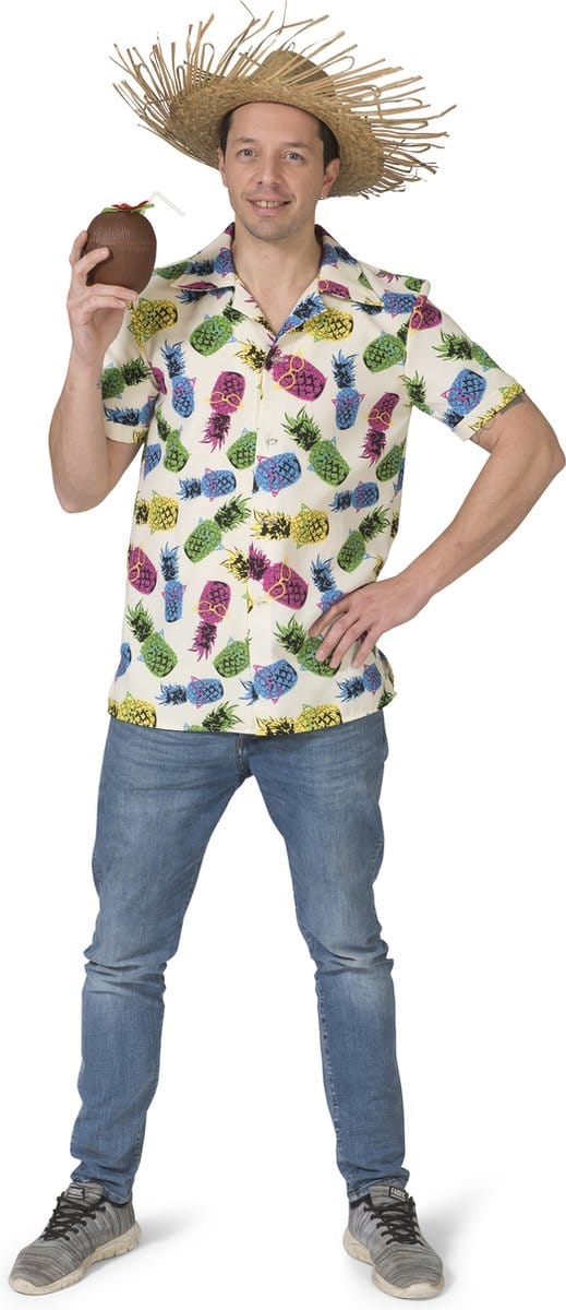 Hawaii shirt ananas print heren