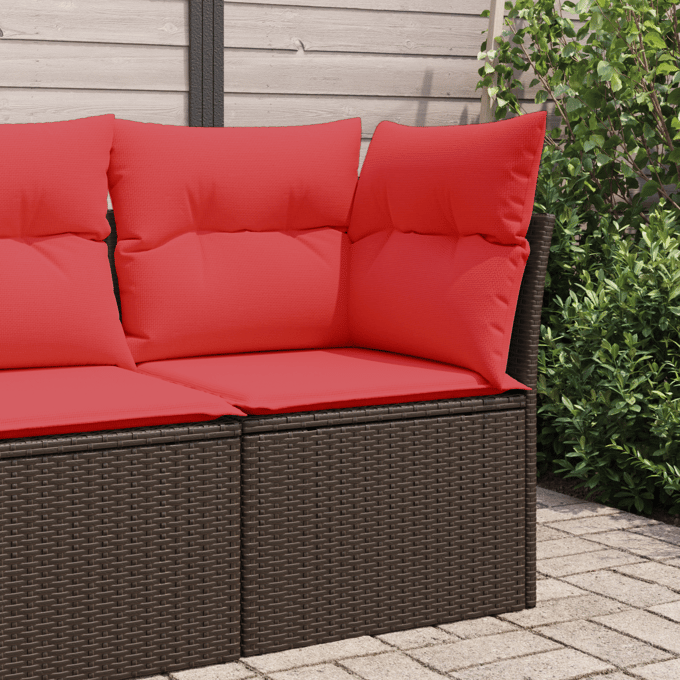 vidaXL - Tuin - Sofa - met - kussen - Bruin - 62 - x - 62 - x - 69 - cm - poly - rattan