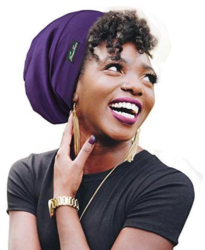 Verstelbare Slaapmuts voor Vrouwen - Extra Groot en Satijn Gevoerd voor Krullend Haar