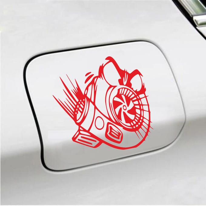 Bumpersticker - Turbo - 13 X 13 - Rood