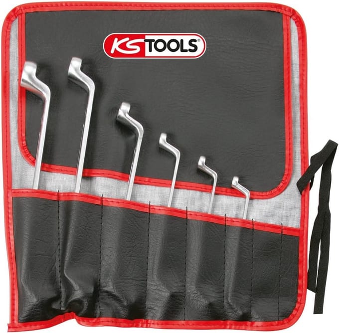 Dubbele ringsleutelset Torx-E, diep gebogen, 6-dlg