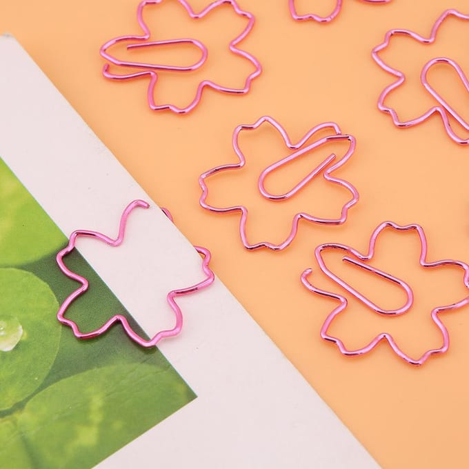 12 Stuks Creatieve Kersenbloesem Vorm Paperclips Bladwijzer Markering Document Organiserende Clip black