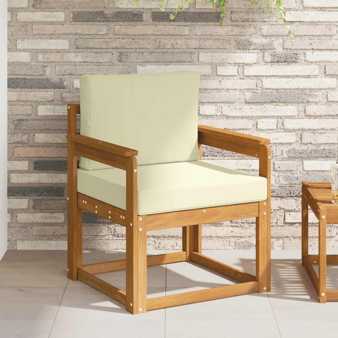 vidaXL - Buitensofa - Massief - Acacia - Hout - en - Polyester - Naturel