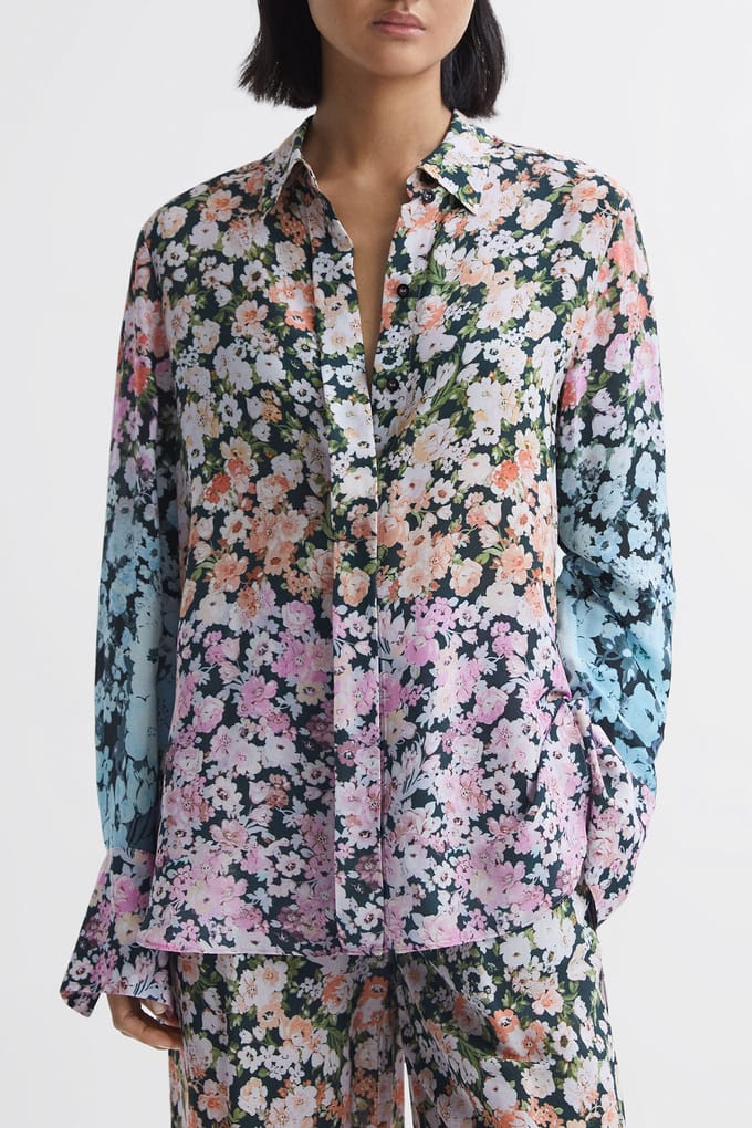 Reiss Serena Printed Floral Blouse Taglia: 4 | Magliette intime Outlet | Donna