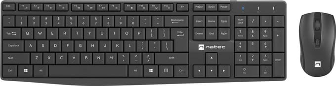 Natec Squid - keyboard and mouse set - 2in1 - US - black - Keyboard and mouse set - Engels (US international) - Zwart