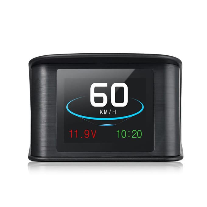 Smart HUD-display, 2,2-inch universeel GPS-head-updisplay met weergave van snelheid, hoogte, spanning, zwart