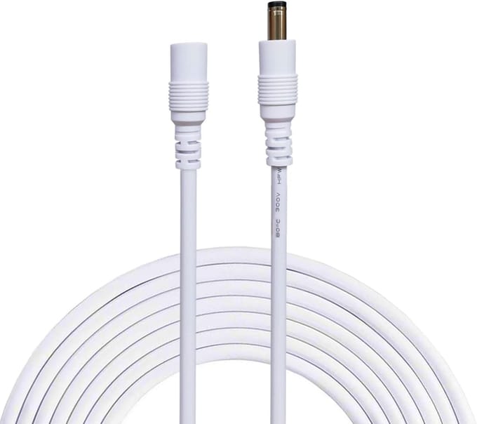 DC Power Extension Kabel - Voedingskabel Verlenging - Apparatuur Aansluiten - Pure Koperdraad - 3 meter - Wit