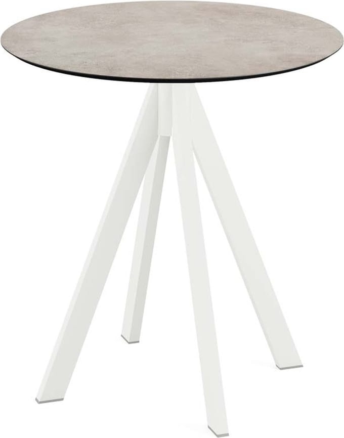 Tuintafel Moonstone Infinity Wit Frame HPL Ø70cm - Giga Meubel