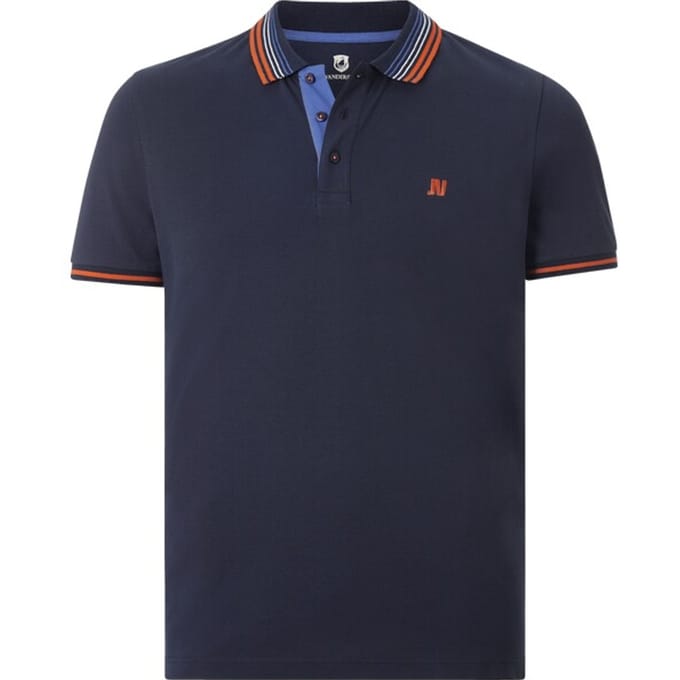 Jan Vanderstorm herren Poloshirt - 56/58 - donkerblauw - Plus Size