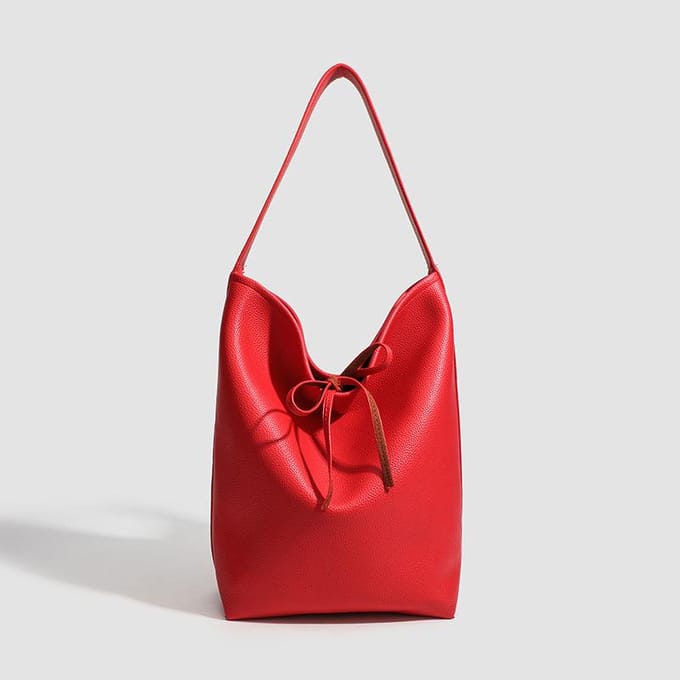 Tas Vrouw Herfst en Winter Niche Design Schoudertas Draagbare Emmer Tas Tote Commutertas red