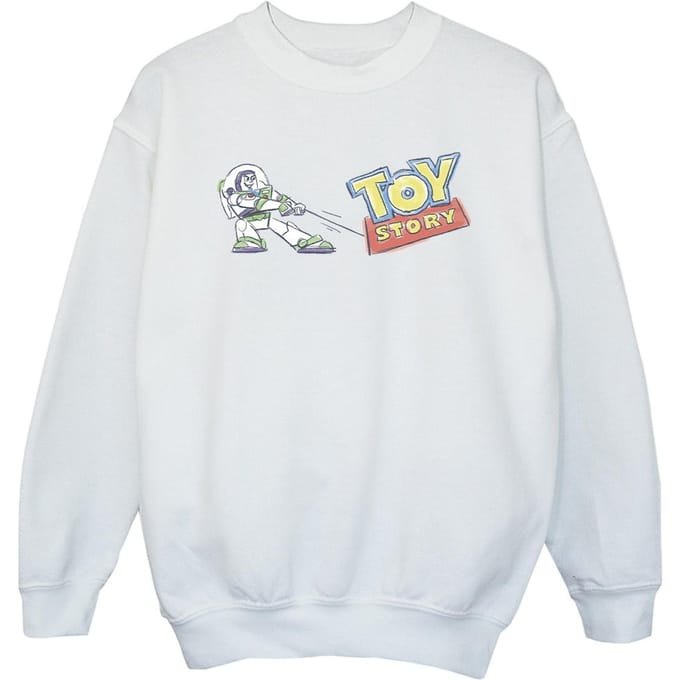 Disney Meisjes Toy Story Buzz Trekkende Logo Sweatshirt (Wit)