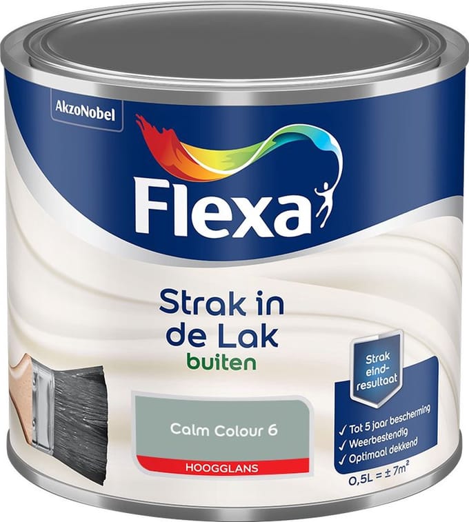 Flexa - Strak In De Lak Buitenlak Hoogglans - Calm Colour 6 - Mengverf - 500 Ml