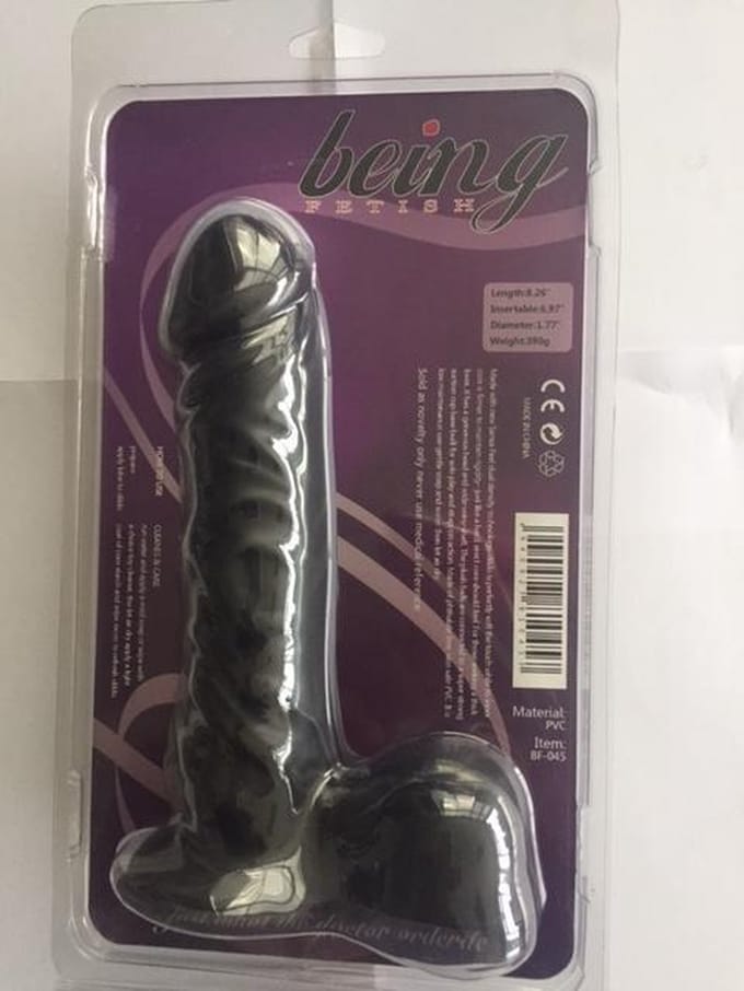 Being Fetish - BF-45  - 21,4cm Realistische dildo zwart