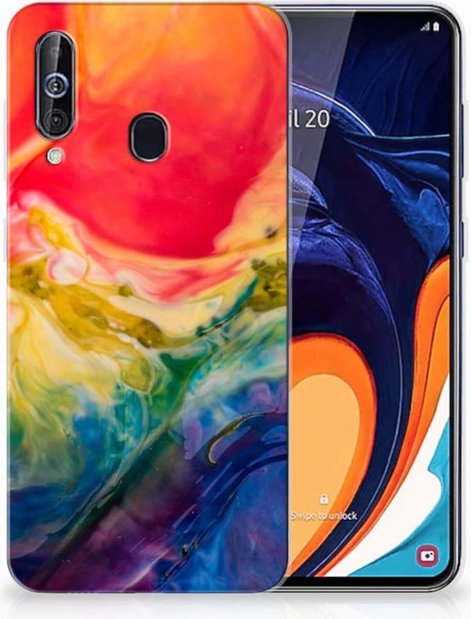 Hoesje maken Samsung Galaxy A60 Watercolor Dark